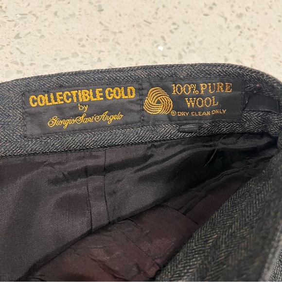 Vintage 100% Pure Wool Giorgio Sant Angelo "Collectible Gold" Charcoal Pants - Picture 7 of 11